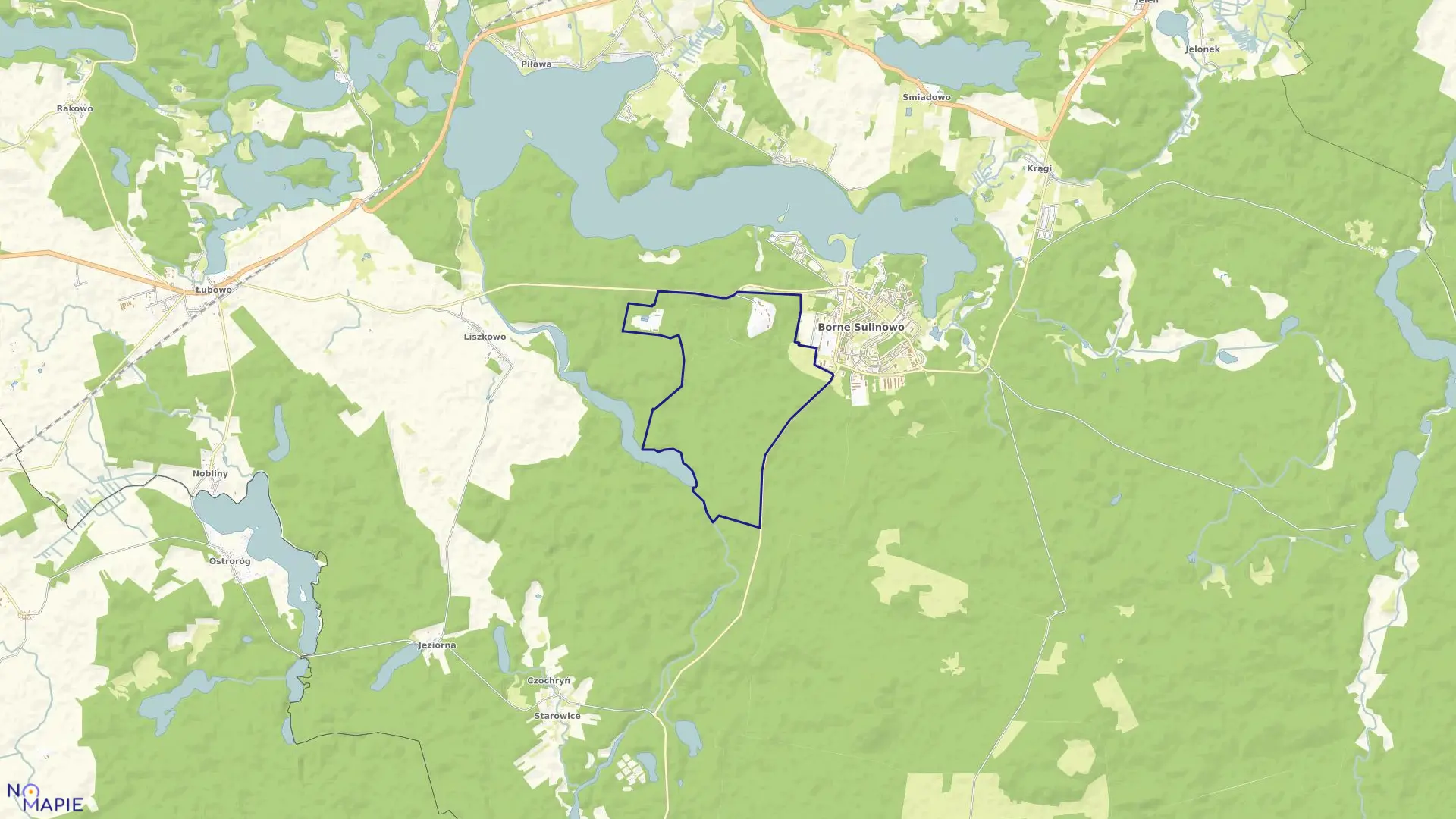 Mapa obrębu Borne 03 w gminie Borne Sulinowo